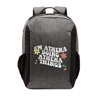 Retro Groovy Im Athena Doing Athena Things Funny Mothers Day Vector Backpack