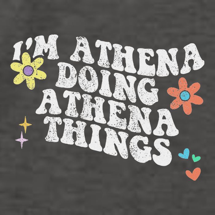 Retro Groovy Im Athena Doing Athena Things Funny Mothers Day Vector Backpack