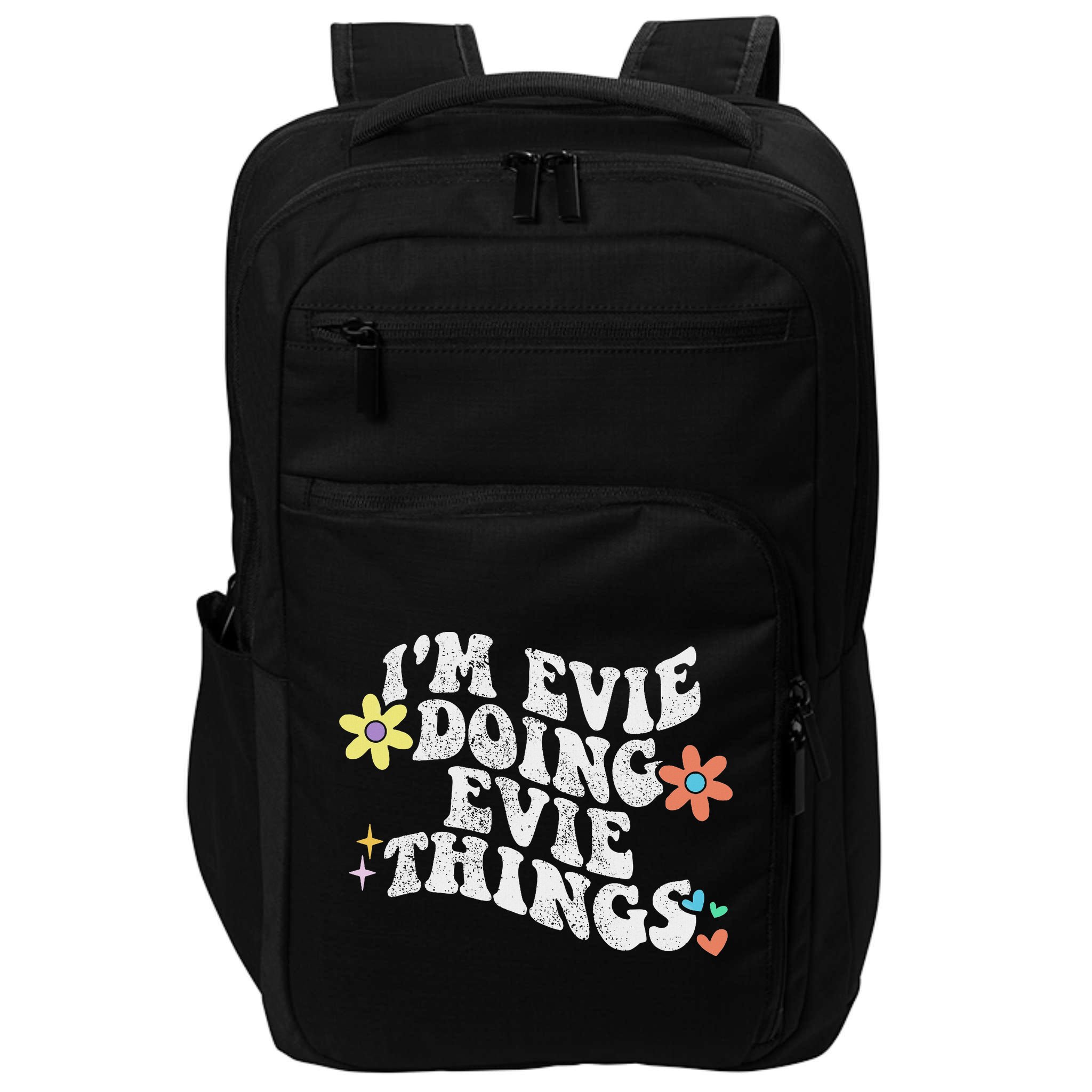 Retro Groovy Im Evie Doing Evie Things Funny Mother's Day Impact Tech Backpack
