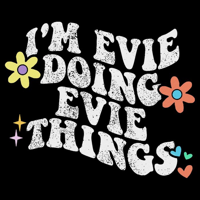 Retro Groovy Im Evie Doing Evie Things Funny Mother's Day Drawstring Bag