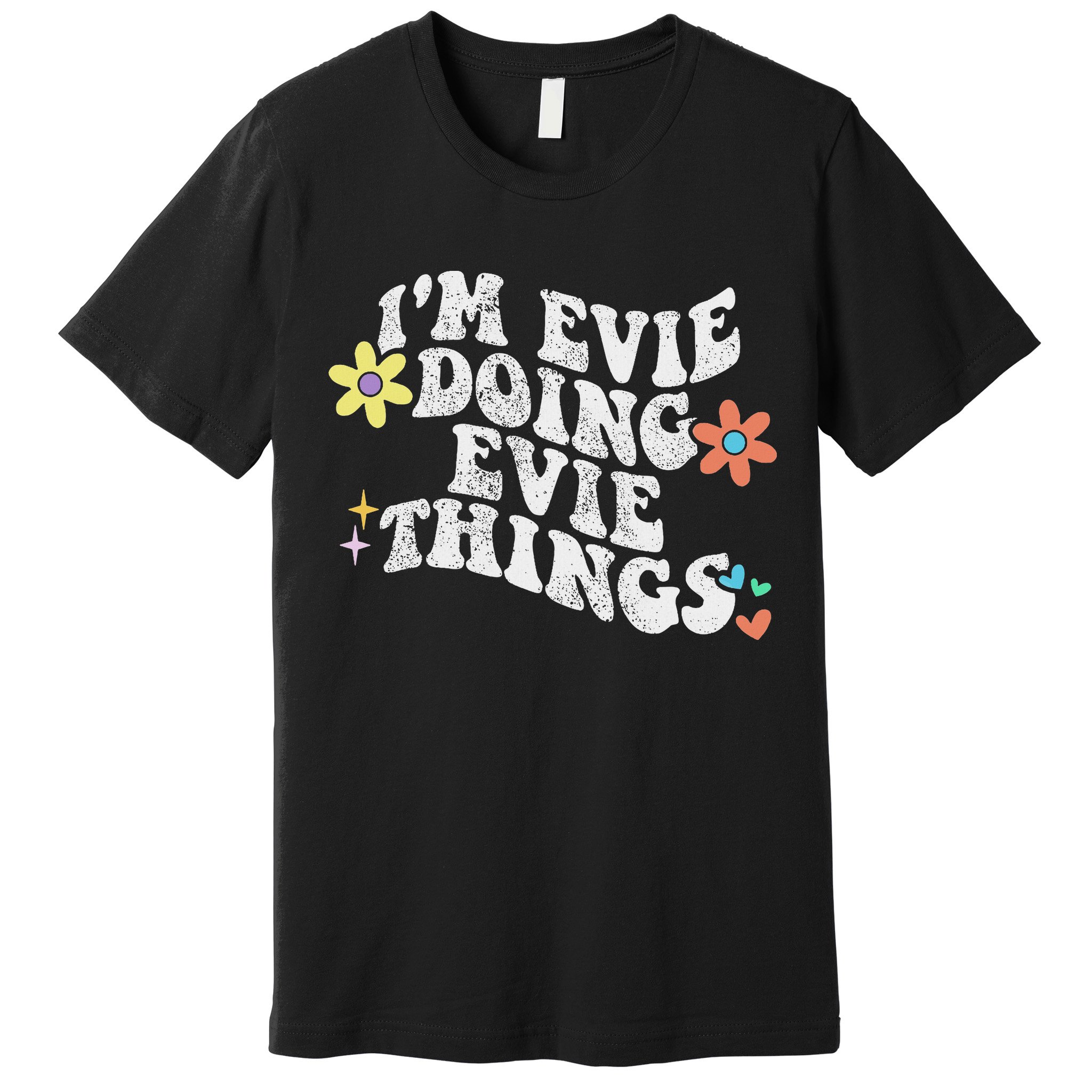 Retro Groovy Im Evie Doing Evie Things Funny Mother's Day Premium T-Shirt