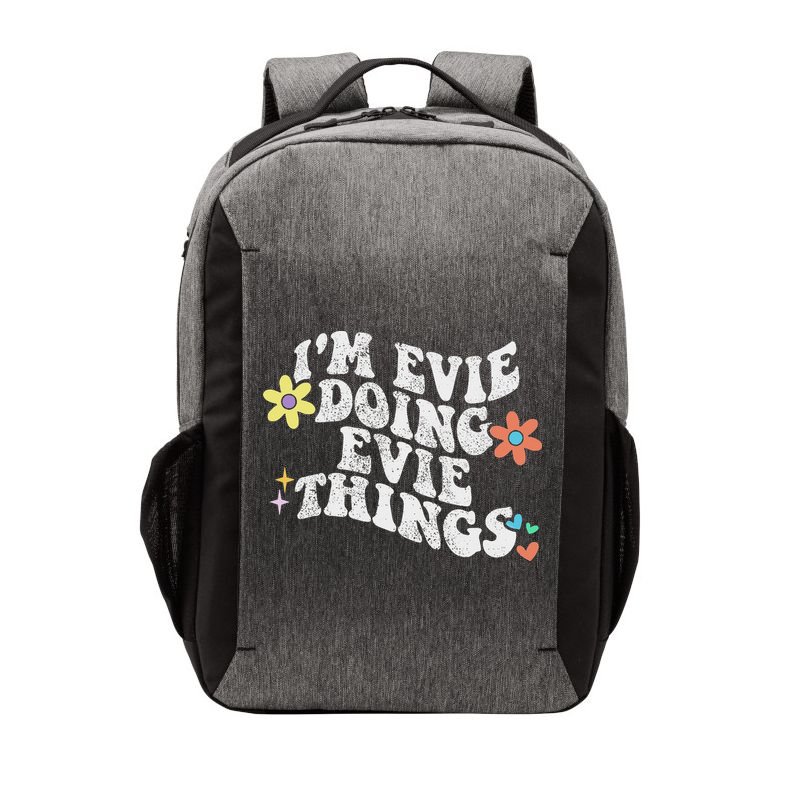 Retro Groovy Im Evie Doing Evie Things Funny Mother's Day Vector Backpack