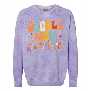 Retro Groovy Its Me The Cool Doodle Mom Gift Colorblast Crewneck Sweatshirt