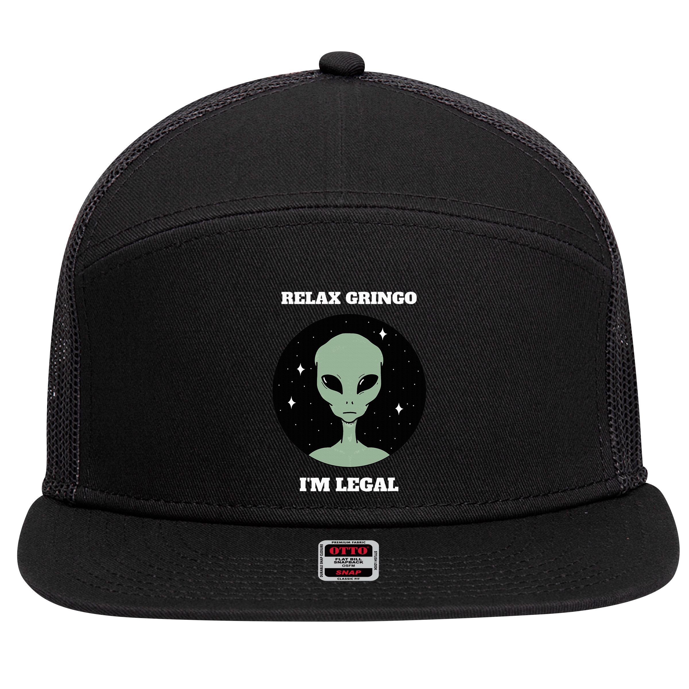 Relax Gringo IM Legal 7 Panel Mesh Trucker Snapback Hat