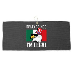 Relax Gringo Im Legal Funny Mexican Eagle Large Microfiber Waffle Golf Towel