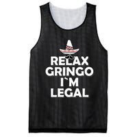 Relax Gringo I`M Legal Funny Immigration Mesh Reversible Basketball Jersey Tank