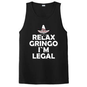 Relax Gringo I`M Legal Funny Immigration PosiCharge Competitor Tank