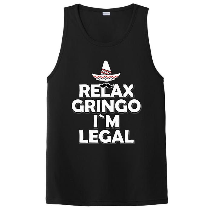 Relax Gringo I`M Legal Funny Immigration PosiCharge Competitor Tank