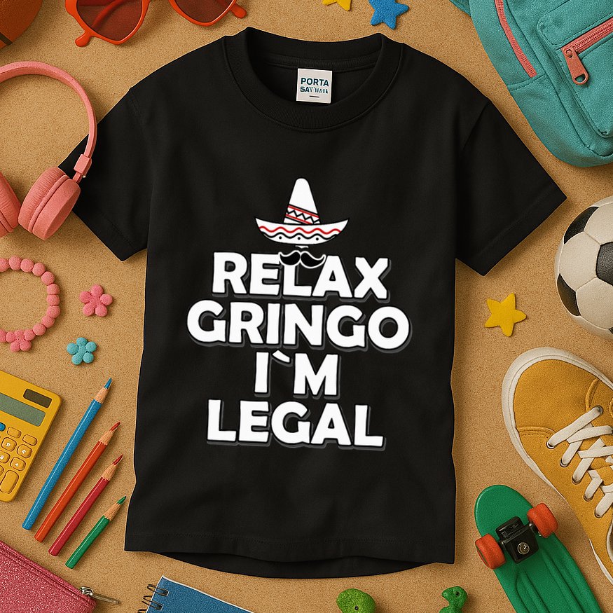 Relax Gringo I`M Legal Funny Immigration Kids T-Shirt