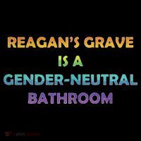 Reagan’s Grave Is A Gender Neutral Bathroom Drawstring Bag