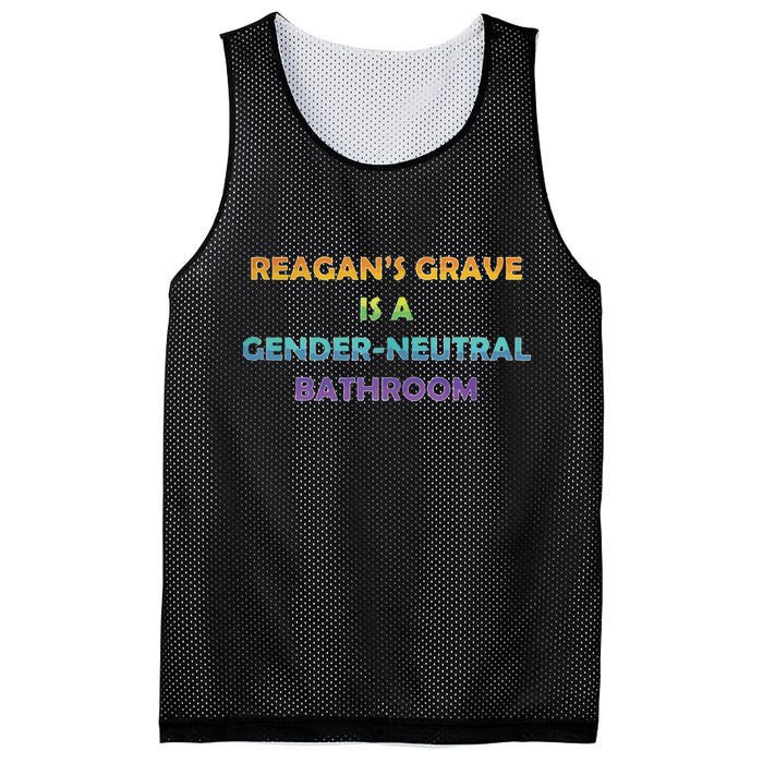 Reagan’s Grave Is A Gender Neutral Bathroom Mesh Reversible Basketball Jersey Tank