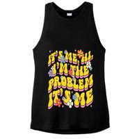 Retro Groovy Its Me Hi I'm The Problem Ladies PosiCharge Tri-Blend Wicking Tank