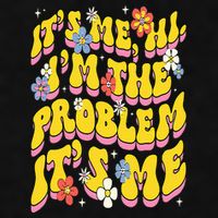 Retro Groovy Its Me Hi I'm The Problem Ladies PosiCharge Tri-Blend Wicking Tank