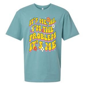 Retro Groovy Its Me Hi I'm The Problem Sueded Cloud Jersey T-Shirt