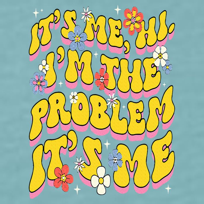 Retro Groovy Its Me Hi I'm The Problem Sueded Cloud Jersey T-Shirt