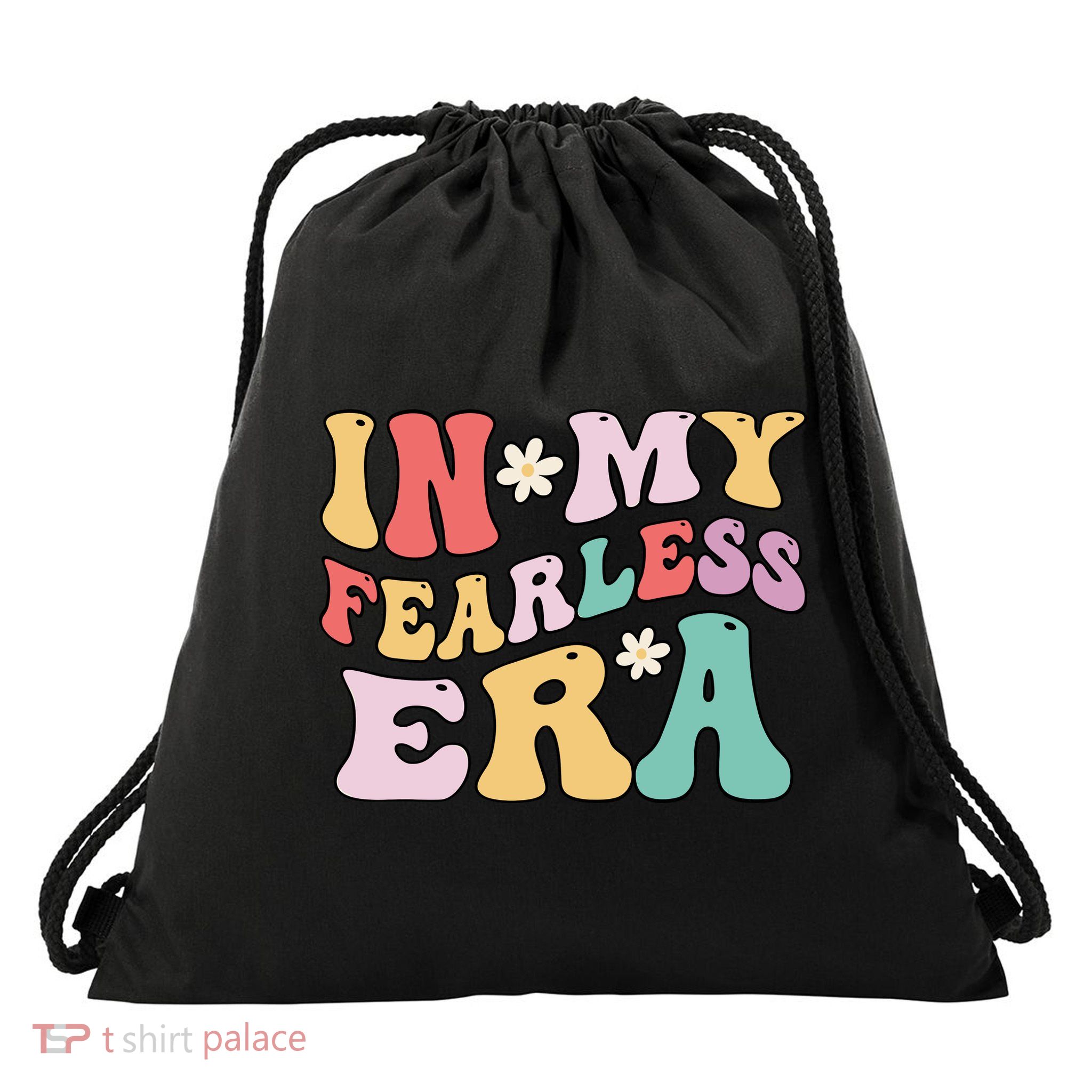 Retro Groovy In My Fearless Era Vintage Drawstring Bag