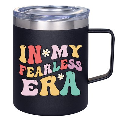 Retro Groovy In My Fearless Era Vintage 12oz Stainless Steel Coffee Mug