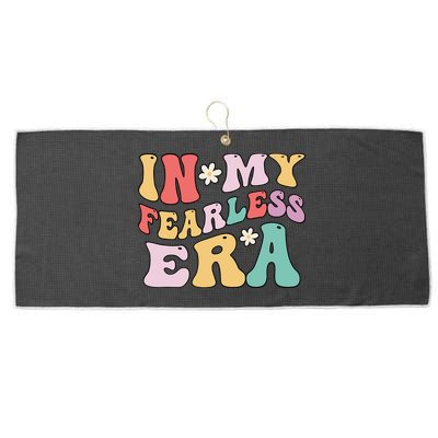 Retro Groovy In My Fearless Era Vintage Large Microfiber Waffle Golf Towel