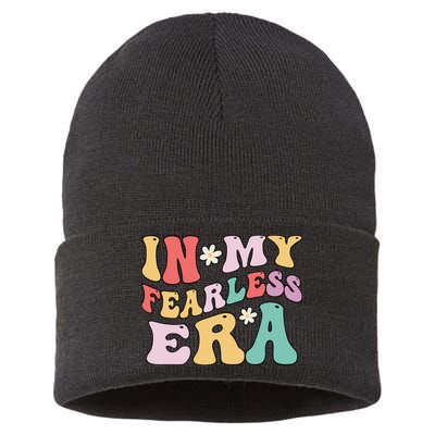 Retro Groovy In My Fearless Era Vintage Sustainable Knit Beanie