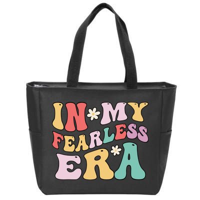 Retro Groovy In My Fearless Era Vintage Zip Tote Bag