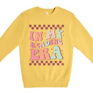 Retro Groovy In My Reading Era Book Lovers Book Reader Gift Premium Crewneck Sweatshirt