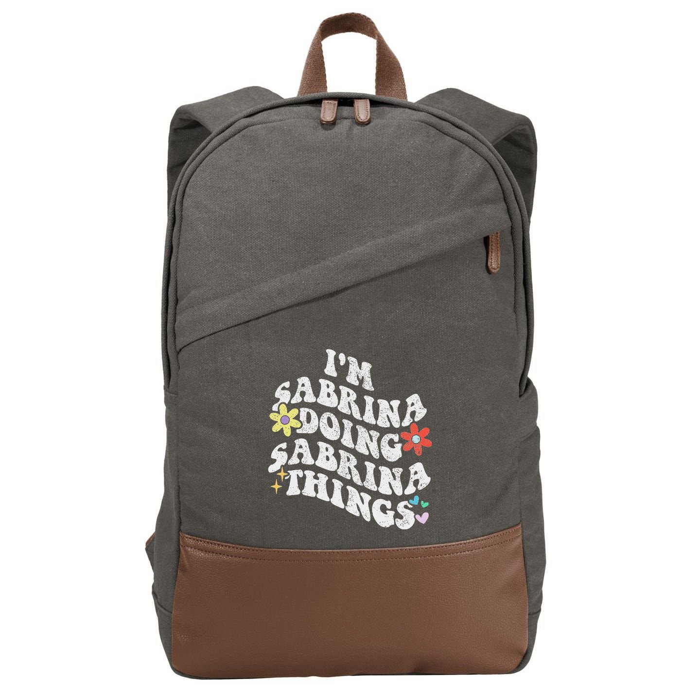 Retro Groovy Im Sabrina Doing Sabrina Things Funny MotherS Cotton Canvas Backpack