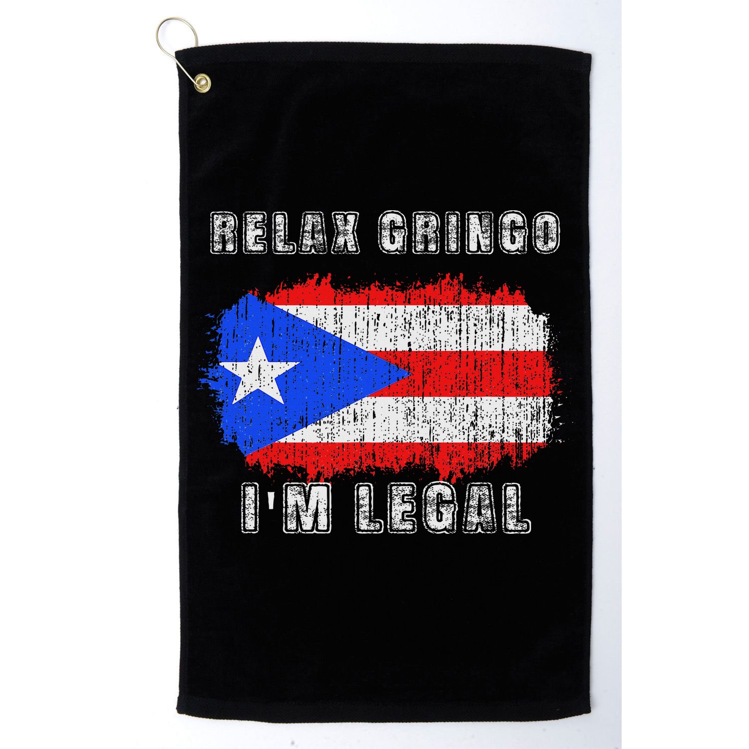 Relax Gringo Im Legal Puerto Rican Funny Puerto Rico Pr Flag Golf Towel