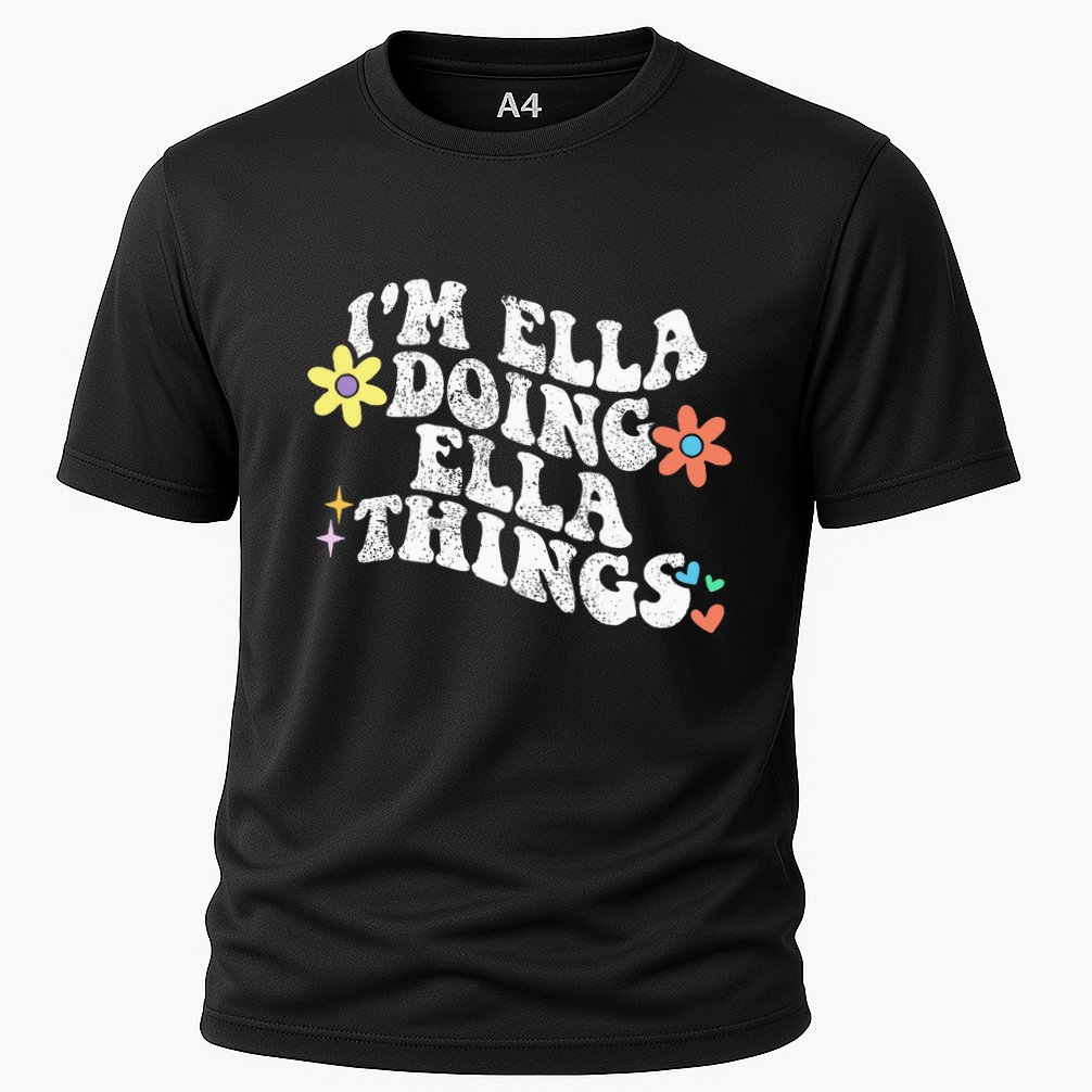 Retro Groovy Im Ella Doing Ella Things Cooling Performance Crew T-Shirt