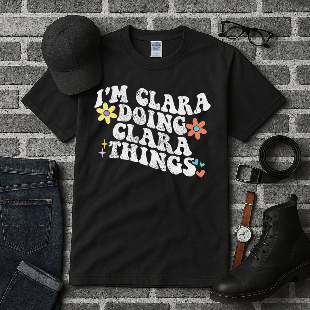 Retro Groovy Im Clara Doing Clara Things Funny Mother's Day Tall T-Shirt