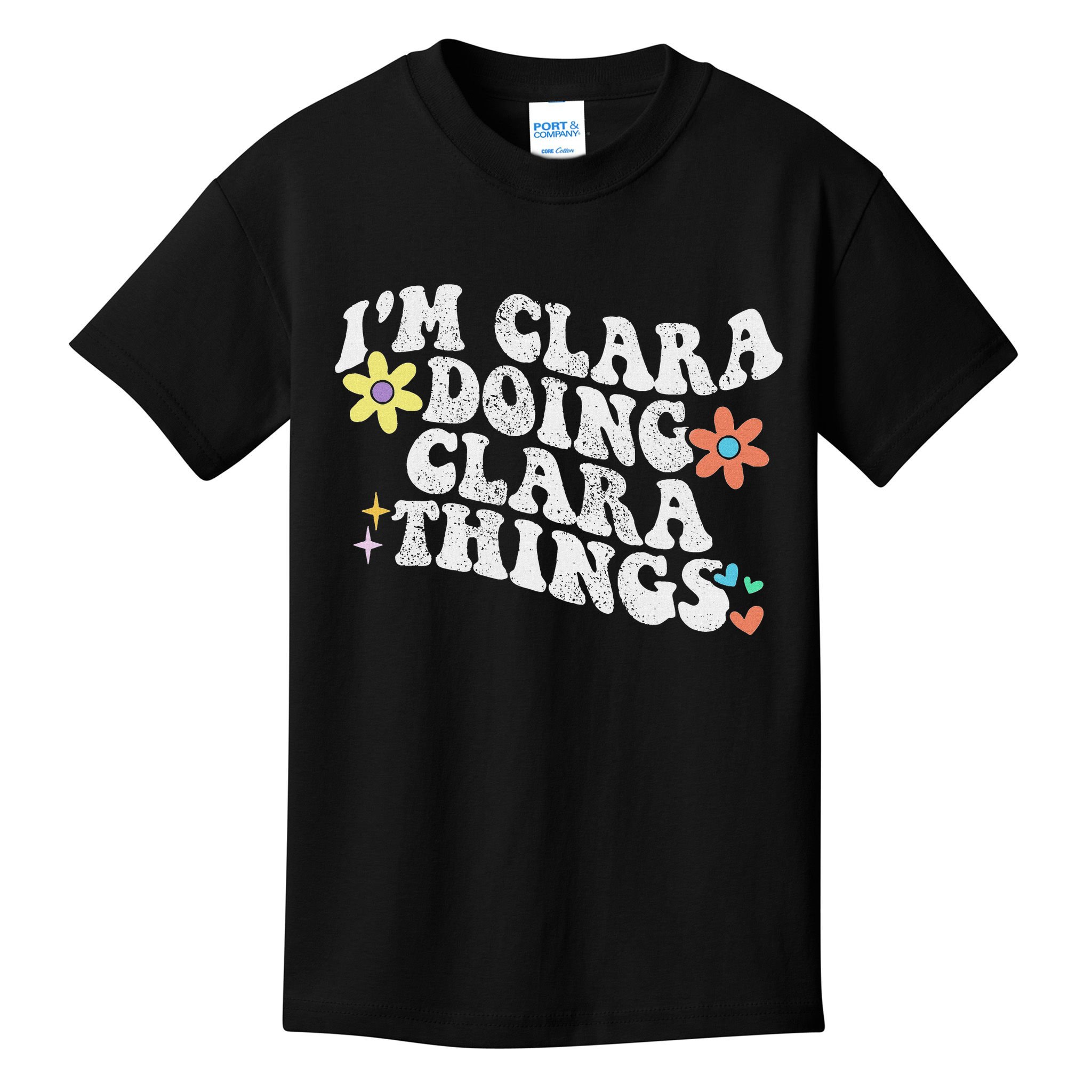 Retro Groovy Im Clara Doing Clara Things Funny Mother's Day Kids T-Shirt