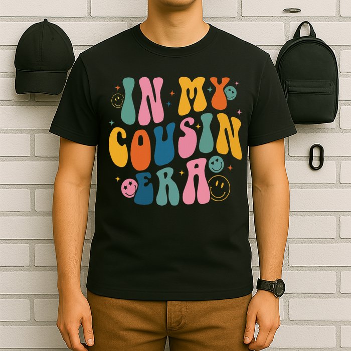 Retro Groovy In My Cousin Era, Funny Cool Cousin T-Shirt