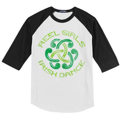 Reel Girl Irish Dance St Patricks Day Ceili Dancer Girl Kids Colorblock Raglan Jersey