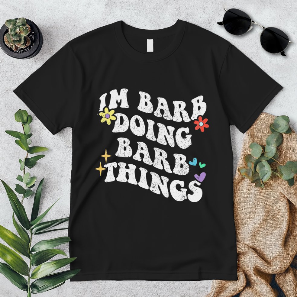 Retro Groovy Im Barb Doing Barb Things Funny MotherS Day Premium T-Shirt