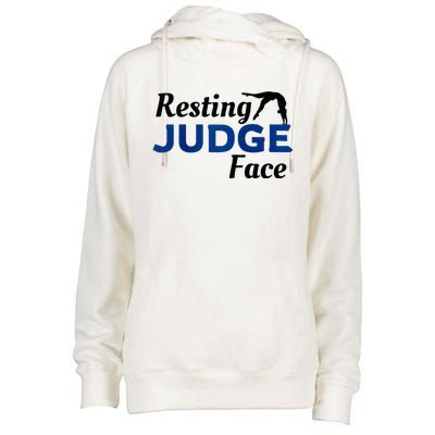 Resting Gymnastics Judge Face Raglan Baseball Womens Funnel Neck Pullover Hood