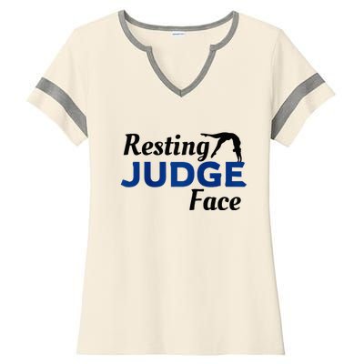 Resting Gymnastics Judge Face Raglan Baseball Ladies Halftime Notch Neck Tee