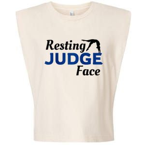 Resting Gymnastics Judge Face Raglan Baseball Garment-Dyed Women's Muscle Tee