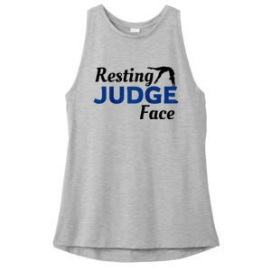 Resting Gymnastics Judge Face Raglan Baseball Ladies PosiCharge Tri-Blend Wicking Tank