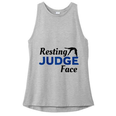 Resting Gymnastics Judge Face Raglan Baseball Ladies PosiCharge Tri-Blend Wicking Tank