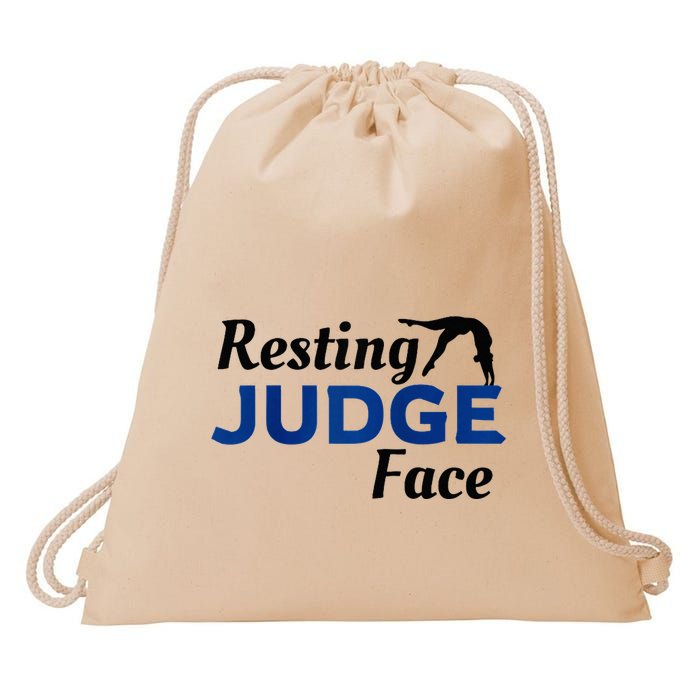 Resting Gymnastics Judge Face Raglan Baseball Drawstring Bag