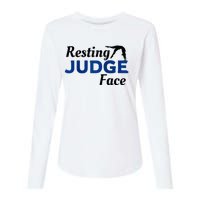 Resting Gymnastics Judge Face Raglan Baseball Womens Cotton Relaxed Long Sleeve T-Shirt