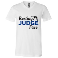 Resting Gymnastics Judge Face Raglan Baseball V-Neck T-Shirt