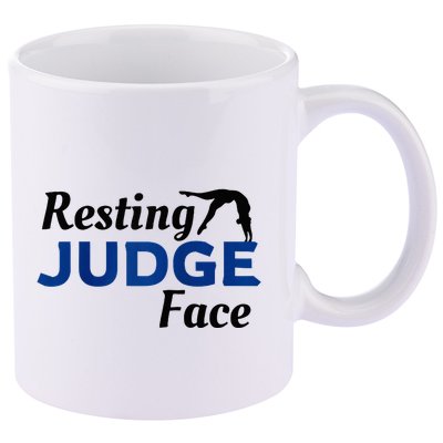 Resting Gymnastics Judge Face Raglan Baseball 11oz C Handle Ceramic Mug