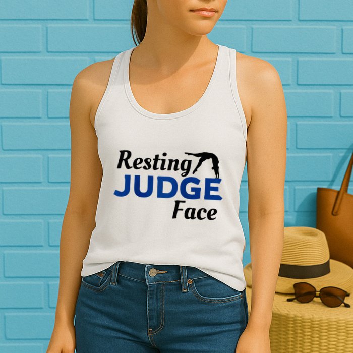 Resting Gymnastics Judge Face Raglan Baseball Womens Tank Top