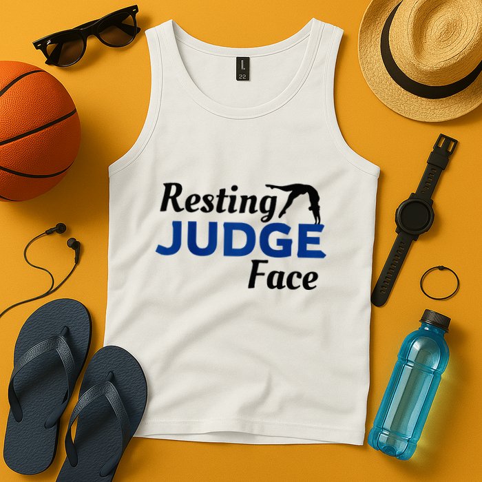 Resting Gymnastics Judge Face Raglan Baseball Tank Top
