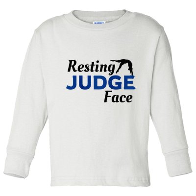 Resting Gymnastics Judge Face Raglan Baseball Toddler Long Sleeve Shirt