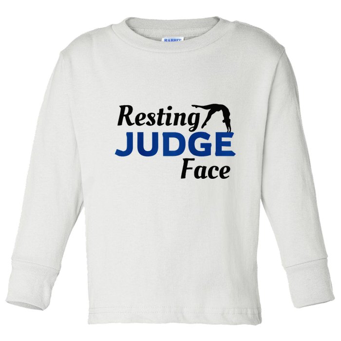 Resting Gymnastics Judge Face Raglan Baseball Toddler Long Sleeve Shirt