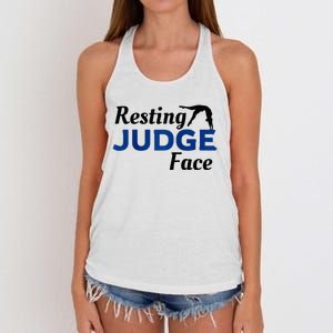 Resting Gymnastics Judge Face Raglan Baseball Women's Knotted Racerback Tank