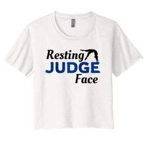 Resting Gymnastics Judge Face Raglan Baseball Women's Crop Top Tee