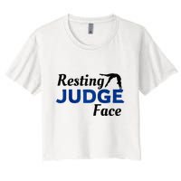 Resting Gymnastics Judge Face Raglan Baseball Crop Top