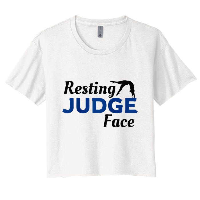 Resting Gymnastics Judge Face Raglan Baseball Crop Top